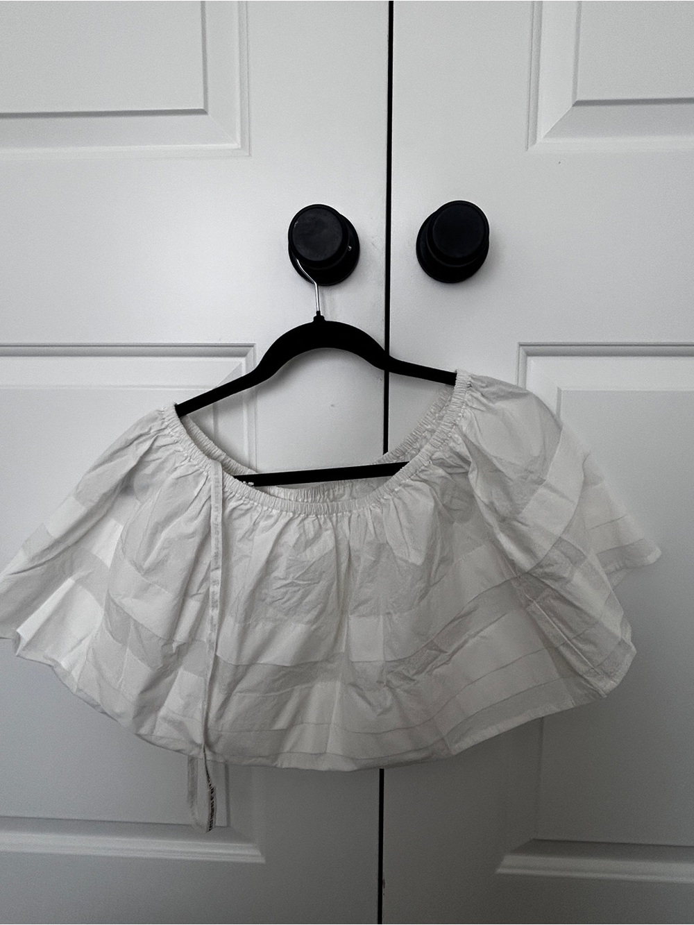 White Tiered Mini Skirt with Elastic Waist